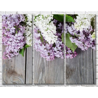 Картина Gallerix Lilac and white lilac flowers on a board background (500662)