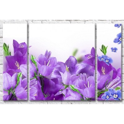 Картина Gallerix Lilac bells and blue flowers on a white background (500663)