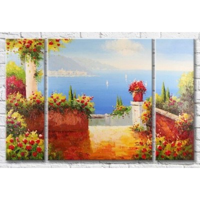 Pictură Gallerix Descent to the sea decorated with flowers (3485208)