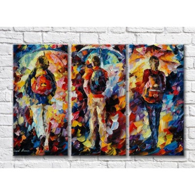 Картина Gallerix Three guys with umbrellas and backpacks (35110211)