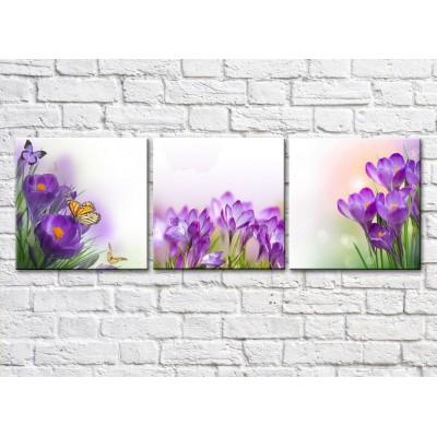 Pictură Gallerix Triptych of Spring Primroses (500691)