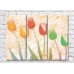 Картина Gallerix Triptych of multicolored tulips on a beige abstract background (500705)