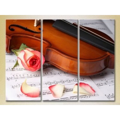 Pictură Gallerix Triptych Rose Petals and Violin 02 (2699502)