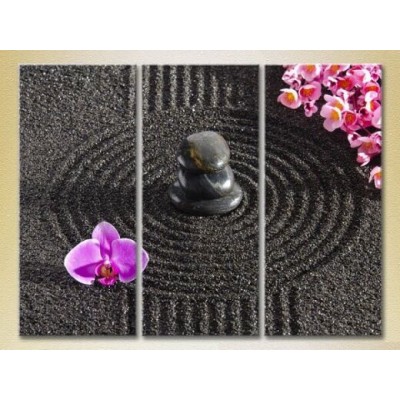 Pictură Gallerix Triptych Orchids and massage stones (2699506)