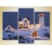 Pictură Gallerix Triptych Christmas Lighthouse 01 (2181120)