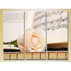 Pictură Gallerix Triptych Rose on keys 01 (2699461)