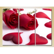 Pictură Gallerix Triptych Roses and Hearts (2699455)