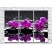 Pictură Gallerix Triptych with purple orchids on black stones (500728)