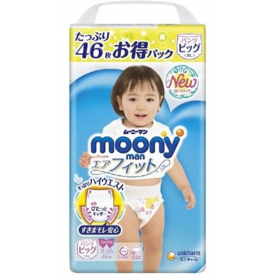 Подгузники Moony Diapers-Panties Girls XL 46pcs