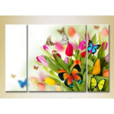 Pictură Gallerix Triptych Tulips and butterflies_02 (2699449)