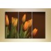 Pictură Gallerix Triptych Tulips brown (1150529)