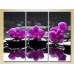 Pictură Gallerix Triptych Purple orchids on stones (2699452)