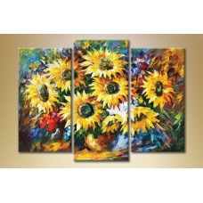 Pictură Gallerix Triptych sunflowers painting (1563268)