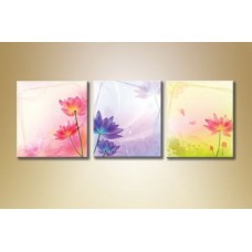 Pictură Gallerix Triptych flowers abstract (1563274)