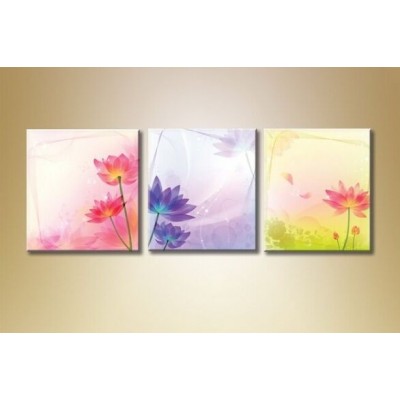 Pictură Gallerix Triptych flowers abstract (1563274)