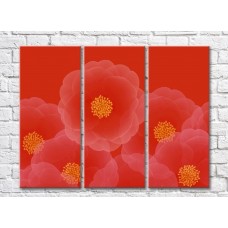 Pictură Gallerix Triptych Abstraction from red flowers (500729)