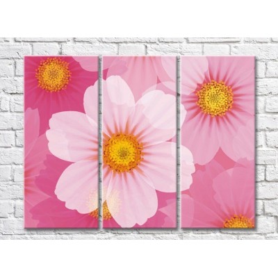 Картина Gallerix Triptych Abstraction from pink flowers (500731)