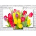 Pictură Gallerix Triptych bouquet of colorful tulips (500732)