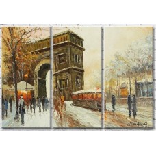 Pictură Gallerix Arc de Triomphe and tram in Paris (3485179)