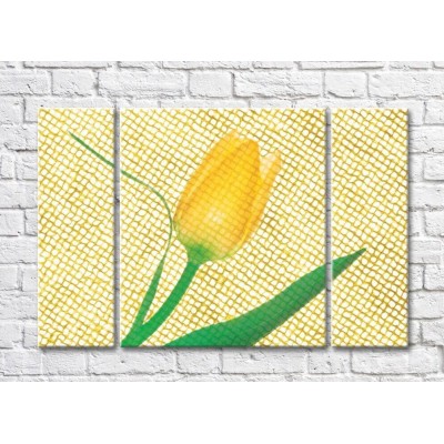 Pictură Gallerix Tulip on a yellow grid background (500741)