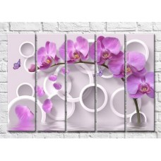 Картина Gallerix Purple orchid branch with circles background (3551874)