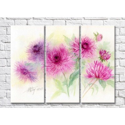 Pictură Gallerix Purple dahlias drawing (500750)