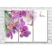 Pictură Gallerix Purple orchids and butterflies on white background (500755)