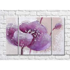 Pictură Gallerix Purple flower on beige background oil painting (500763)