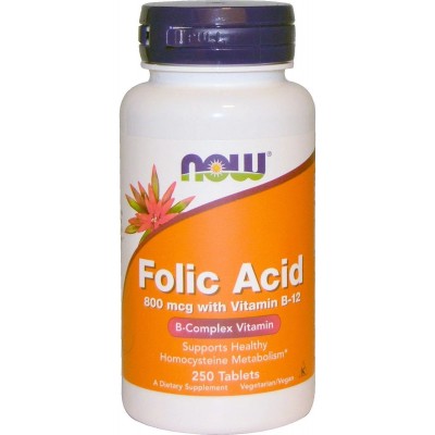 Vitamine NOW Folic Acid 800mcg 250tab