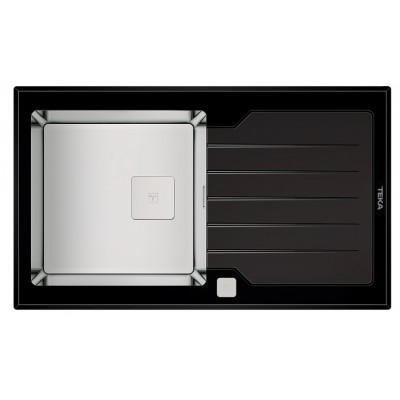 Кухонная мойка Teka Diamond RS15 1B 1D 86 Inox + Glass Black