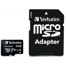 Карта памяти Verbatim microSDXC 64Gb + adapter (44084)