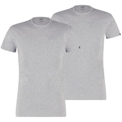 Tricou bărbătesc Puma Basic 2P Crew Tee Gray S