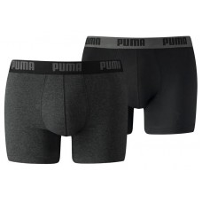 Мужские трусы Puma Basic Boxer 2P Dark Grey Melange/Black S