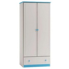 Детский шкаф Poland № 01 80х160cm White/Blue