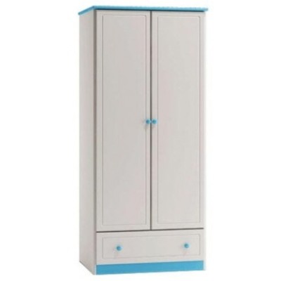 Детский шкаф Poland № 01 90х182cm White/Blue