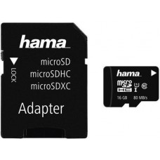 Карта памяти Hama microSDHC 16Gb Class 10 UHS-I + Adapter (124138)