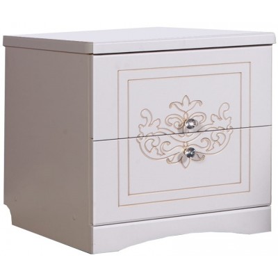 Прикроватная тумба КМК Графиня Белый Металлик/Золото (0379.4)
