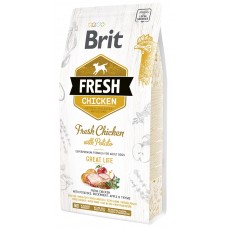 Hrană uscată pentru câini Brit Fresh Adult Great Life Chicken & Potato 12kg