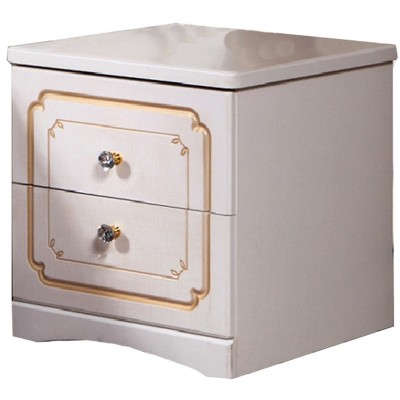 Прикроватная тумба КМК Мелани 1 (0434.9-01) Белый/Патина Золото