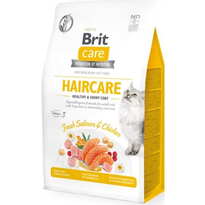 Hrană uscată pentru pisici Brit Care Grain Free Haircare Healthy & Shiny Coat 7kg