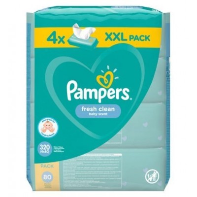 Детские влажные салфетки Pampers Fresh clean 4x80pcs