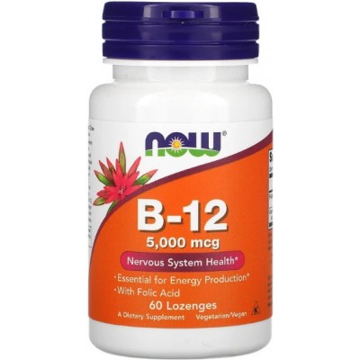 Vitamine NOW B-12 + Folic Acid5000mkg 60cap