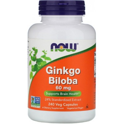 Vitamine NOW Ginkgo Biloba 60mg 60cap