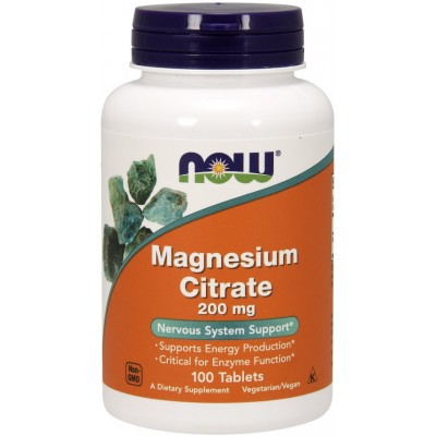 Витамины NOW Magnesium Citrate 200mg 100tab