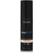 Fond de ten pentru față Ingrid Ideal Matt Mattifying Foundation Dark Natural