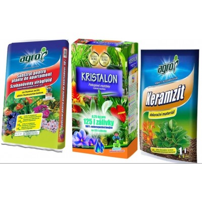 Îngrășăminte pentru plante Agro CS Set Substrat 20L+Kristalon 0.25kg (25x5gr)+Expanded Clay 1L