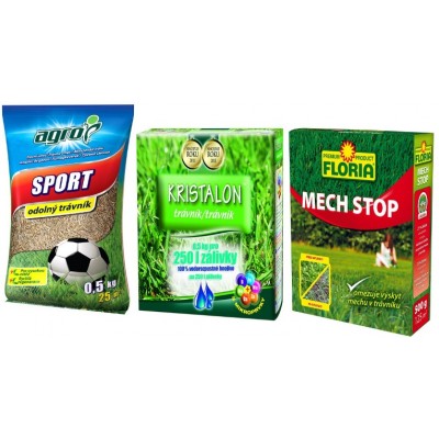 Semințe de gazon Agro CS Gazon Sport 0.5kg+Kristalon 0.5kg+Mech Stop 0.5kg