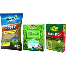 Semințe de gazon Agro CS Gazon Dosev 0.5kg+Kristalon 0.5kg+Mech Stop 0.5kg