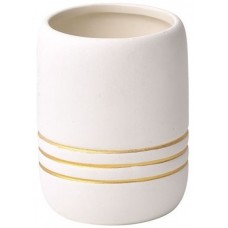 Pahar pentru periuțe de dinți Tendance Golden Stripes White (43685)