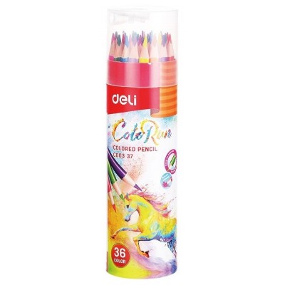 Creioane colorate Deli ColoRun Tube 36pcs